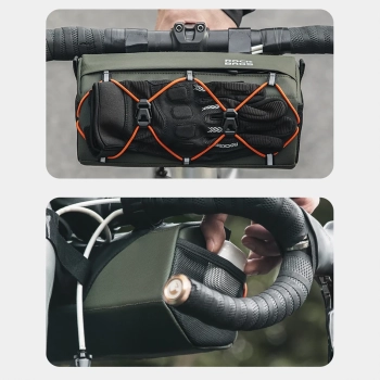  Torba rowerowa mocowana na kierownicę 2.2l - zielona - zdj. dodatkowe 4