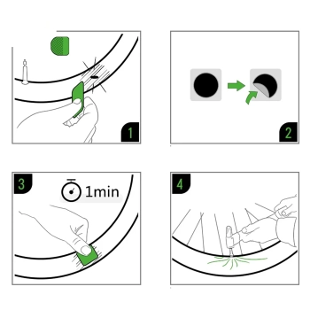  Zestaw naprawczy łatki z klejem śr. 2.4cm do łatania dętek rowerowych - zdj. dodatkowe 1