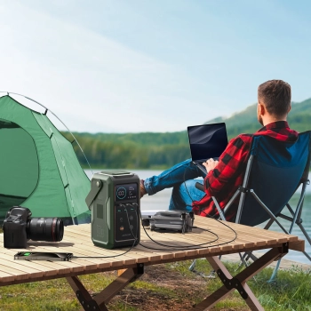  Powerbank turystyczny 75000mAh 100W USB-C USB-A lampka sygnał SOS - zielony - zdj. dodatkowe 7