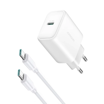Ładowarka sieciowa USB-C PD 30W QC SFC + kabel USB-C 1m - biały