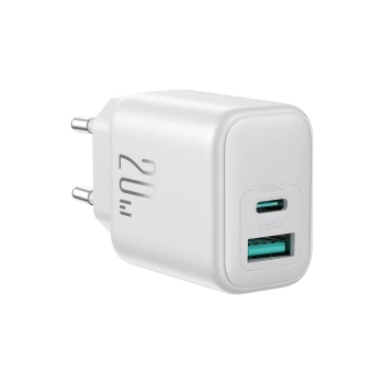  Ładowarka sieciowa USB-C USB-A 20W PD QC 3.0 - biała - zdj. dodatkowe 1