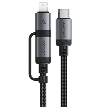 Kabel przewód USB-C - USB-C / Lightning 60W 480Mb/s 3A 1.2m - czarny