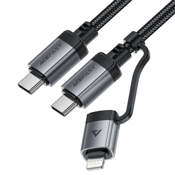  Kabel przewód USB-C - USB-C / Lightning 60W 480Mb/s 3A 1.2m - czarny - zdj. dodatkowe 1