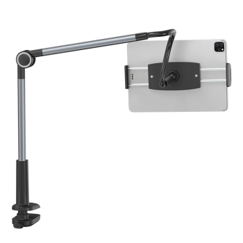  Uchwyt Otaku na telefon tablet obrotowy regulowany mocowany do blatu - szary - zdj. dodatkowe 1