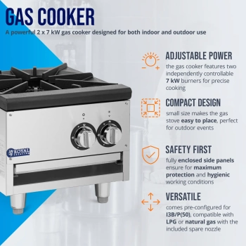  Taboret gazowy przemysłowy 2 palniki 1 pole grzewcze 14 kW - zdj. dodatkowe 2