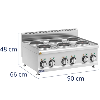  Kuchnia elektryczna nastawna 6 pól grzewczych śr. 19 cm 12 kW 400 V - zdj. dodatkowe 6