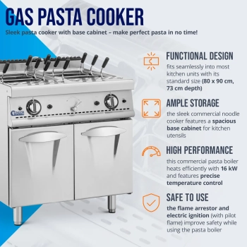  Warnik do makaronu makaroniarka na gaz propan butan / LPG / ziemny 4 x 4 kW - zdj. dodatkowe 3