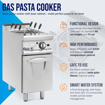  Warnik do makaronu makaroniarka na gaz propan butan / LPG / ziemny 2 x 4 kW - zdj. dodatkowe 4