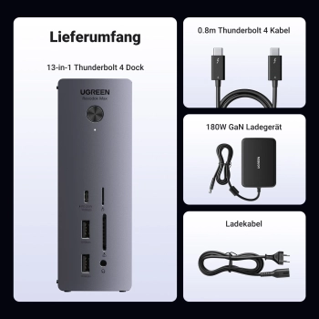  13w1 Stacja dokująca Thunderbolt 4 / USB-A / DP / RJ45 / czytnik SD TF / USB-C / mini jack - zdj. dodatkowe 8
