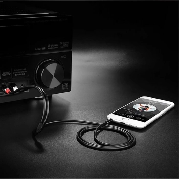  Kabel przewód audio mini jack (męski) - 2RCA (męski) 1m - czarny - zdj. dodatkowe 6