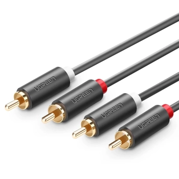  Kabel przewód audio 2RCA (męski) 3m - szary - zdj. dodatkowe 2