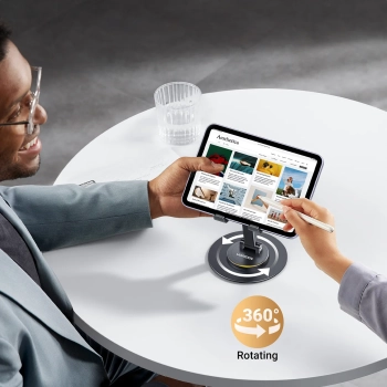  Stojak biurkowy uchwyt na telefon tablet - czarny - zdj. dodatkowe 3