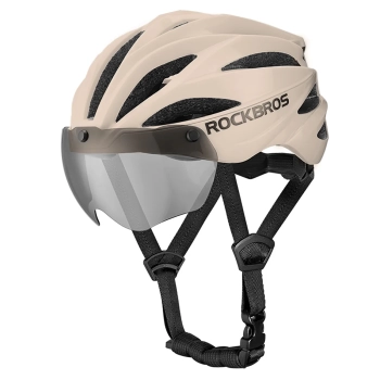  Kask rowerowy z szybką odpinanymi okularami z filtrem UV unisex - brązowy - zdj. dodatkowe 1
