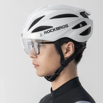  Kask rowerowy z szybką odpinanymi okularami z filtrem UV unisex - brązowy - zdj. dodatkowe 4