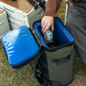  Plecak turystyczny termiczny izolowany z saszetką 20l - zielony - zdj. dodatkowe 4