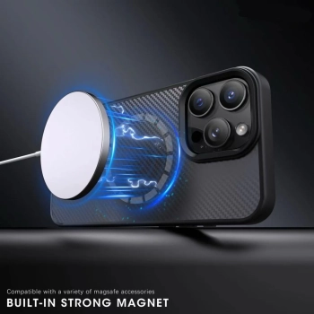  Etui ochronne na Samsung Galaxy S25+ Carbon Fibre Case z MagSafe - brązowe - zdj. dodatkowe 1