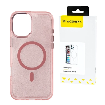 Etui ochronne na Samsung Galaxy S25 Glitter Case z Mag Safe - różowe z brokatem