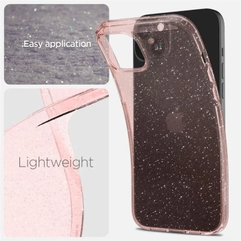  Etui case na iPhone 15 Plus Liquid Crystal Glitter - różowo przezroczyste - zdj. dodatkowe 1