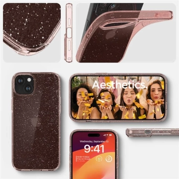 Etui case na iPhone 15 Plus Liquid Crystal Glitter - różowo przezroczyste - zdj. dodatkowe 4