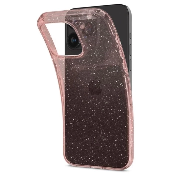 Etui case na iPhone 15 Pro Max Liquid Crystal Glitter - różowo przezroczyste
