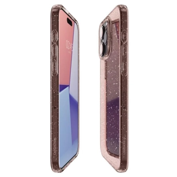  Etui case na iPhone 15 Pro Max Liquid Crystal Glitter - różowo przezroczyste - zdj. dodatkowe 2