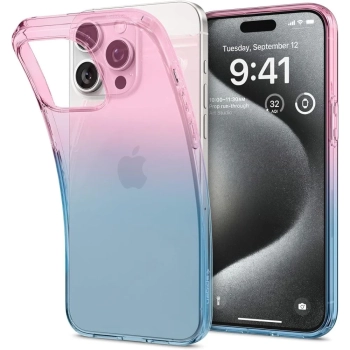 Etui case na iPhone 15 Pro Liquid Crystal - różowo niebieskie