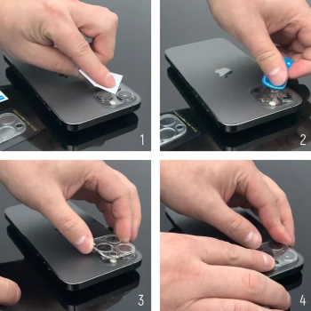  Szkło hartowane 9H na aparat iPhone 16 Pro Max Full Camera Glass - zdj. dodatkowe 4