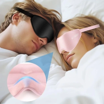  Maska do spania na oczy Eyeshade Sleep Mask - różowa - zdj. dodatkowe 4