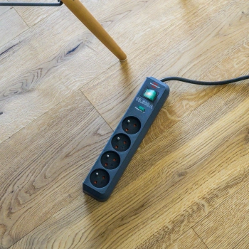  Listwa antyprzepięciowa Eco-Line 4 gniazda 1.5m 13.500A - czarna - zdj. dodatkowe 2