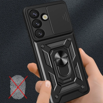  Pancerne etui z podstawką osłoną aparatu na OnePlus Nord 4 5G Hybrid Armor Camshield - czarne - zdj. dodatkowe 3