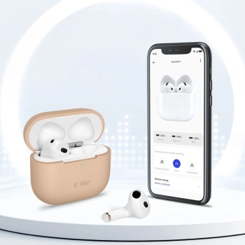 Etui ochronne silikonowe na słuchawki Apple AirPods 4 - szare - zdj. dodatkowe 4