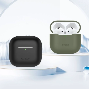  Etui ochronne silikonowe na słuchawki Apple AirPods 4 - oliwkowe - zdj. dodatkowe 2