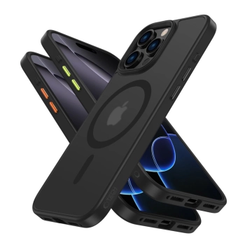  Etui case na iPhone 16 Pro z nakładkami na przyciski MagMat Magsafe - czarny mat - zdj. dodatkowe 1