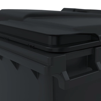  Kontener pojemnik na odpady śmieci komunalne PZH EN 840-2 DIN 1100L - czarny - zdj. dodatkowe 1