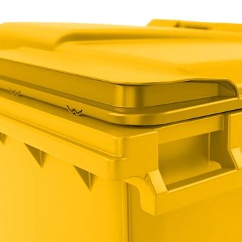  Kontener pojemnik na odpady śmieci komunalne PZH EN 840-2 DIN 1100L - żółty - zdj. dodatkowe 1