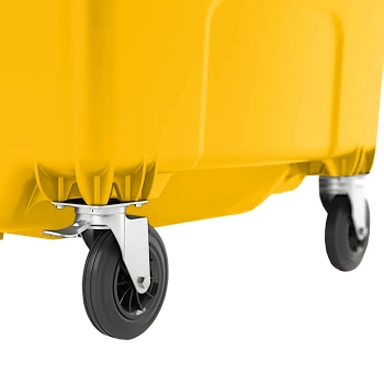  Kontener pojemnik na odpady śmieci komunalne PZH EN 840-2 DIN 1100L - żółty - zdj. dodatkowe 3