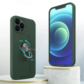  Silikonowe etui z uchwytem na palec i podstawką do Xiaomi Poco M4 Pro 5G Ring Case - czarny - zdj. dodatkowe 1
