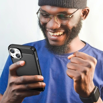  Etui elastyczny żelowy pokrowiec na tył plecki do iPhone 14 Plus Carbon Case - czarny - zdj. dodatkowe 6