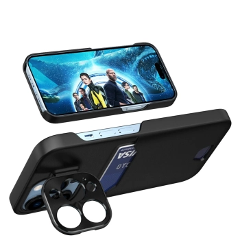  Etui pokrowiec portfel na kartę z podstawką na Samsung Galaxy S23+ Leather Stand Case - czarny - zdj. dodatkowe 4