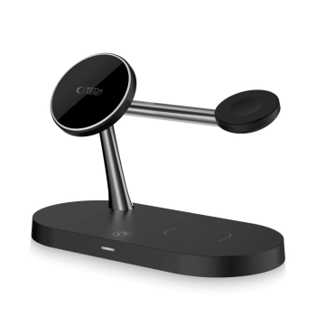  Ładowarka indukcyjna 3w1 na smartfon słuchawki smartwatch z MagSafe - czarna - zdj. dodatkowe 2