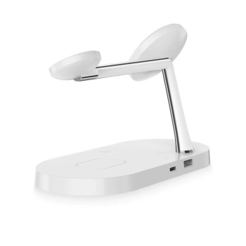  3w1Ładowarka indukcyjna na smartfon słuchawki smartwatch z MagSafe - biała - zdj. dodatkowe 4