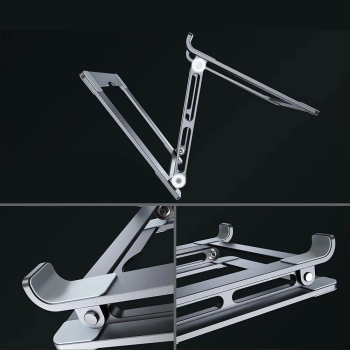  Podstawka uniwersalna rozkładana na laptop do 17'' - srebrna - zdj. dodatkowe 8