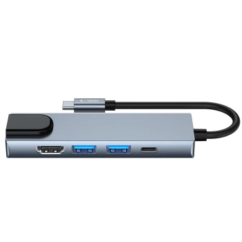  5w1 HUB rozdzielacz USB-C na USB-C USB-A HDMI RJ45 - szary - zdj. dodatkowe 6