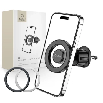 Uchwyt samochodowy do telefonu na kratkę nawiewu z MagSafe N51 - czarny