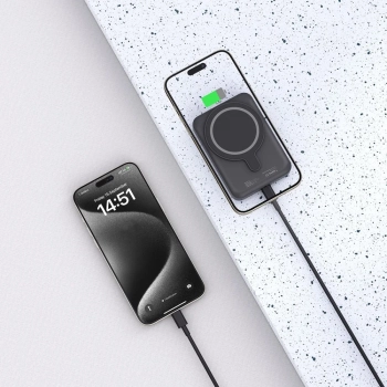  Powerbank 10000mAh MagSafe USB-C 15W z kablem USB-C - czarny - zdj. dodatkowe 5