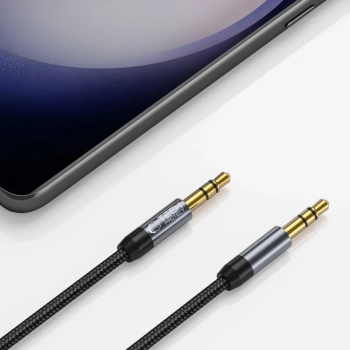  Kabel przewód audio AUX mini jack 3.5mm 1.5m - czarny - zdj. dodatkowe 1