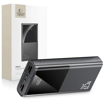 Powerbank PB13 20000mAh USB-A USB-C iPhone Lightning z kablem USB-C - USB-A 22.5W - szary