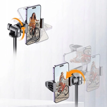  Selfie stick kijek do zdjęć Bluetooth z pilotem tripodem głowicą 148cm - czarny - zdj. dodatkowe 2