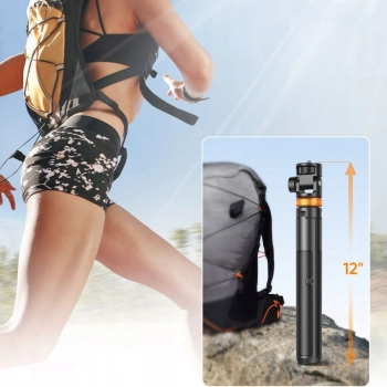  Selfie stick kijek do zdjęć Bluetooth z pilotem tripodem głowicą 148cm - czarny - zdj. dodatkowe 4