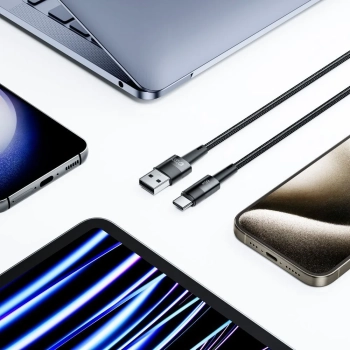  Kabel przewód USB-C - USB-A 66W 6A 0.25m - szary - zdj. dodatkowe 1